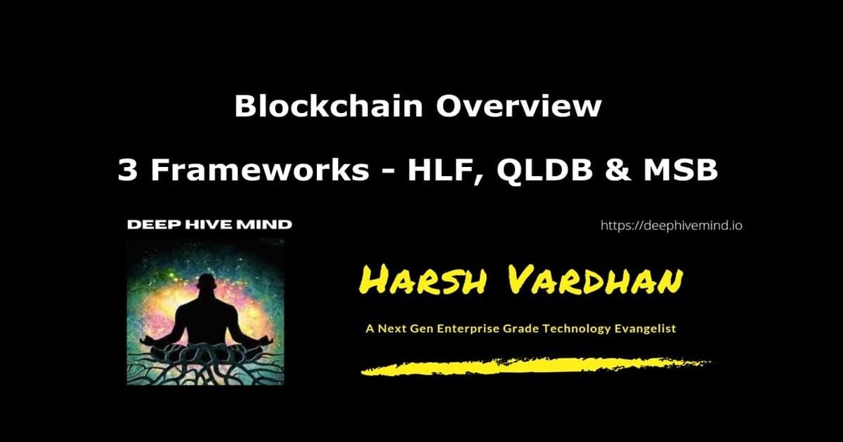 Blockchain Overview and 3 Frameworks - HLF, QLDB & MSB